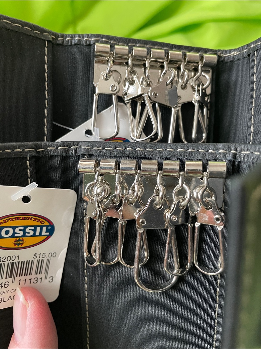Fossil Black Leather Key & Card Holder bundle of 2 - Picture 4 of 8